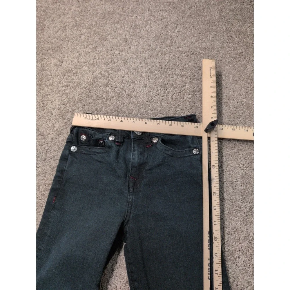 True Religion Boys Skinny Jeans Dark Wash Red Contrast‎ Stitch Size M 5/6
